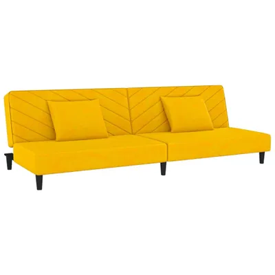 Immagine prodotto di Divano Letto a 2 Posti con 2 Cuscini Giallo in Velluto