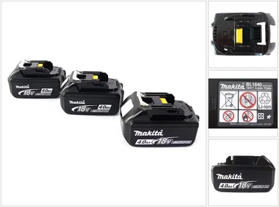 Produktbild von Makita BL 1840 B 18 V - 4,0 Ah Li-Ion Akku 3er Pack