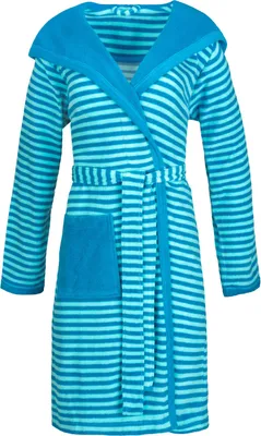 Produktbild von Esprit Damenbademantel striped hoody Farbe turquoise Größe 44/46