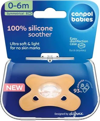 Immagine prodotto di Canpol Succhietto simmetrico in silicone 0-6m Arancione - 24 pezzi