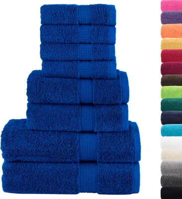 Immagine prodotto di vidaXL Set di asciugamani premium da 8 pezzi SOLUND Blue 600 g/m²