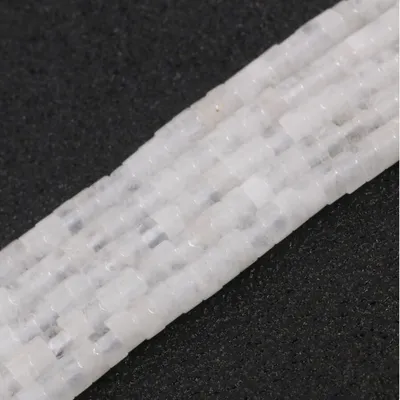 Imagen del producto de Cuentas de jaspe blanco, 4x2 mm, 1 hebra, para la creación de joyería