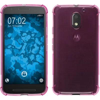 Produktbild von PhoneNatic Case kompatibel mit Lenovo Moto E3 - pink Silikon Hülle ShockProof + 2 Schutzfolien