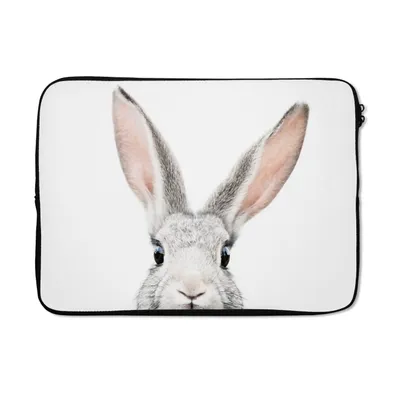 Produktbild von MuchoWow® Laptop Hülle 14 ZollKaninchen - Tiere - Natur - Weiß Laptoptasche - Laptoptasche - Stoßsicher - Schutzhaube