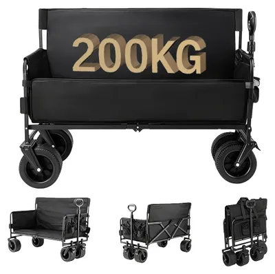 Produktbild von Campingwagen, faltbares Design, robuster Rahmen, LY008-SCHWARZ