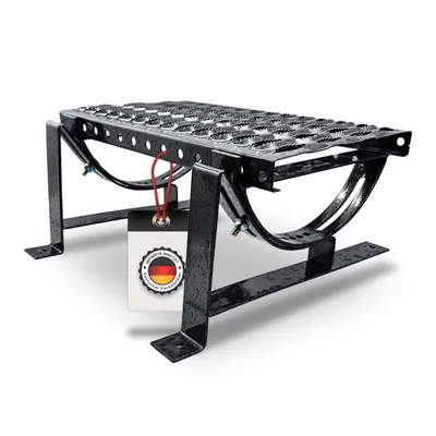 Produktbild von Dachtritt 40 cm für Metalldachziegel 350/35 mm | Schornsteinfegertritt inkl. Laufrost & Montagematerial | Schwarz (9005)