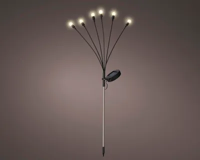 Produktbild von Lumineo Solar Stabbeleuchte Outdoor 70cm 6 LEDs Plastik - Solarleuchte für Garten - Stablampe Außenleuchte Gartenleuchte - Solarlampen Wegeleuchte Stableuchte Gartendeko zum Stecken - Warmweiß