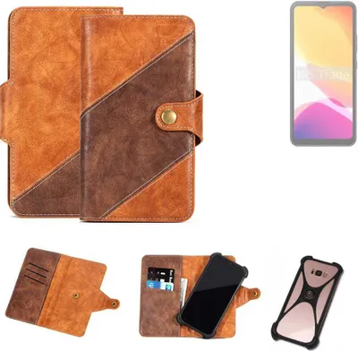 Produktbild von K-S-Trade Handyhülle Schutzhülle Bookstyle Case Wallet-Case kompatibel mit Cubot Note 21 Cover Klapphülle Kantenschutz Smartphone dunkelbraun braun