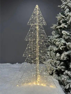 Produktbild von WH Draht Tanne 300 LED B50xH100cm | Warmweiße LEDs mit Timer | Weihnachtsdeko für Innen und Außen