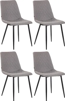 Produktbild von CLP 4er Set Esszimmerstühle mit Metallgestell grau