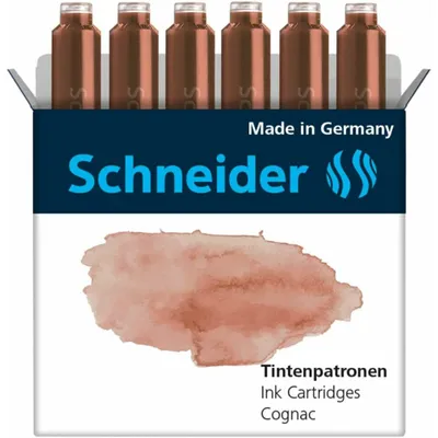 Image de Schneider 166107 6x Pastell Tintenpatronen für Füller cognac