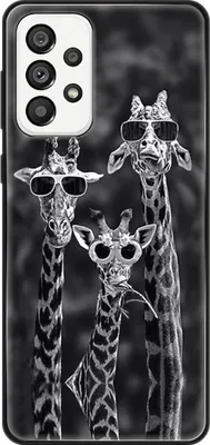 Produktbild von König Design Hülle kompatibel mit Samsung Galaxy A73 5G Kunststoff Soft Handyhülle - Handy Case 3 Giraffen