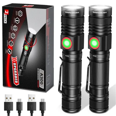 Zdjęcie produktu dla Dwie lampki LED zasilane przez USB, możliwość ładowania, jasność 2000 lumenów