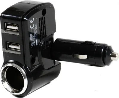 Produktbild von Steckdose mit 2-fach USB-Stecker von All Ride für PKW und LKW, LED-Anzeige für Ladestatus, 90° Gelenk, 12/24V, max. 5A