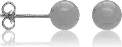 Produktbild von 925 Sterling Silber Ohrstecker rhodiniert mit Kugel 6mm