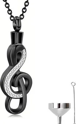 Immagine prodotto di Collana portacenere con catena di 55 cm per ceneri, capelli o profumo - gioielli commemorativi con riempimento e sacchetto di conservazione