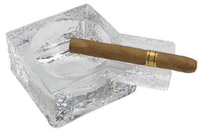 Produktbild von Zigarrenaschenbecher eckig aus Glas mit 1 Ablage