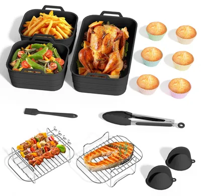 Zubehör für Heißluftfritteusen, 19-teilig, BPA-frei, spülmaschinengeeignet