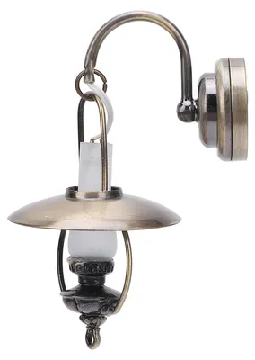 Obrázok produktu pre 1:12 Domček pre bábiky – vintage petrolejová lampa v štýle nástenného osvetlenia – dekoratívne príslušenstvo
