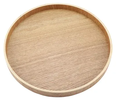 Productafbeelding van Holzplateau - Rond serveerplateau voor tafeldecoratie - Plateau voor salontafel, geschikt voor de eetkamer - Ø 24 cm