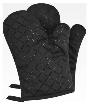 Produktbild von Hitzebeständige Ofenhandschuhe 1 Paar bis zu 240 °C, Silikon Grillhandschuhe für Kochen, Backen und Barbecue (Schwarz)