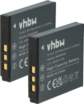 Produktbild von vhbw 2x Akku kompatibel mit Medion Life P47350, X47006, S47000 Kamera (650 mAh, 3,6 V, Li-Ion)