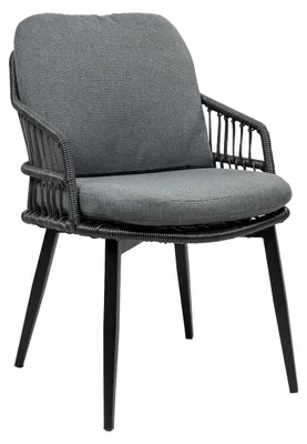 Produktbild von Dining-Gartenstuhl Isabel | Schwarz/Grau | Rope | 2er Set
