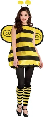 Bienen Kostüm Maite mit Flügeln für Teenager 14-16 Jahre gelb Tier Tierkostüm Fasching Karneval Mottoparty Kinderfasching Gruppenkostüm Familienkostüm