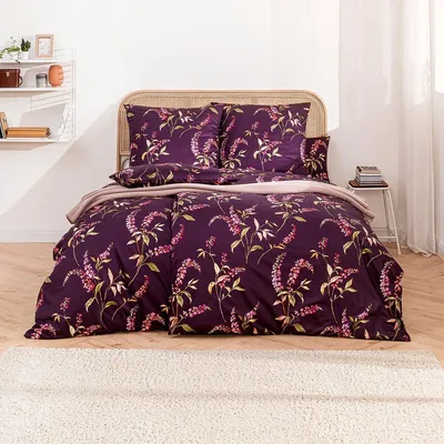Produktbild von Estella Mako-Satin Bettwäsche Sylvia brombeer 135x200 cm + 80x80 cm + 40x80 cm