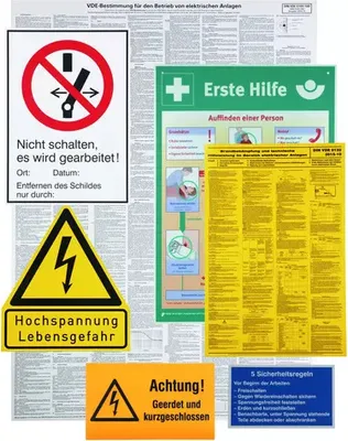 Immagine prodotto di Set di cartelli di avvertimento/informazione, in plastica - Cartello di avvertimento/segnalazione WHSS EA K#700050