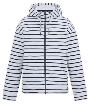 Image de Regatta - Sweat à capuche « Bayletta » avec fermeture éclair sur toute la longueur pour femme RG12500 (40 DE) (Blanc/Bleu marine)