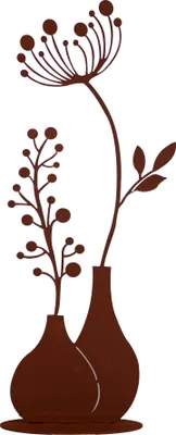 Produktbild von UNUS Deko Aufsteller Blume mit Vase, Metall in Rostoptik Dekoration