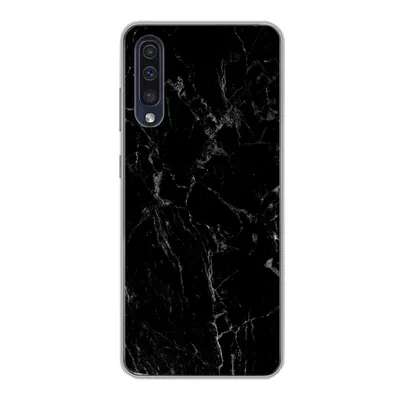 Produktbild von MuchoWow® Handyhülle Schutzhülle Hülle für Samsung Galaxy A30s Marmor - Schwarz - Naturstein Silikon Softcase Handy Hülle - Karteninhaber