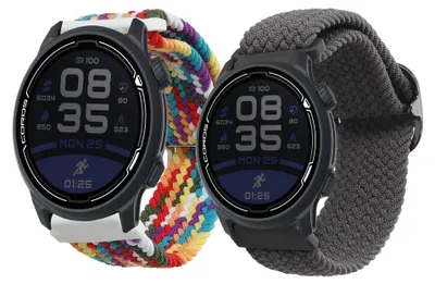 Produktbild von kwmobile 2x Uhrenarmband für COROS PACE 2 / APEX (42mm) Armband - Fitnesstracker Band Set aus Nylon - Ersatzarmband Smartwatch - Grau Mehrfarbig