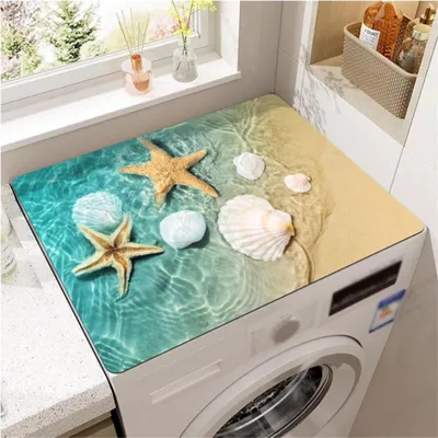 Produktbild von Waschmaschinenschutz - 50 x 50 cm - Trocknerauflage - Schützt Haushaltsgeräte - Ozeanmuster - für Waschmaschine, Trockner, Kühlschrank, Kleinmöbel