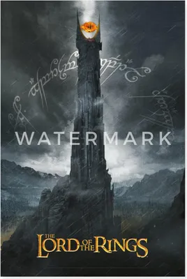Produktbild von Spreadshirt Der Herr Der Ringe Dunkler Turm Mit Auge Saurons Poster 40x60 cm, One size, Weiß