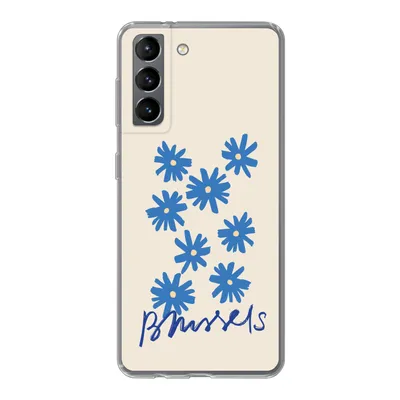 Produktbild von MuchoWow® Handyhülle Schutzhülle Hülle für Samsung Galaxy S21 Blume - Design - Brüssel - Minimalismus Silikon Softcase Handy Hülle - Softcase