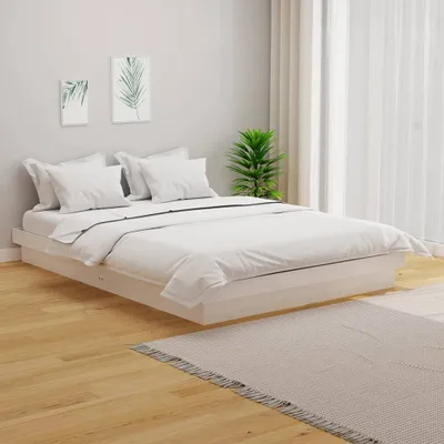 Image de Maison Exclusive - Lit en bois massif blanc 135x190 cm