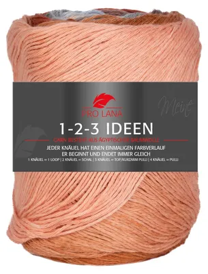 Produktbild von Pro Lana 1-2-3 IDEEN 100 g Sommergarn mit einzigartigem Farbverlauf Farbe 016 - appricot/mint