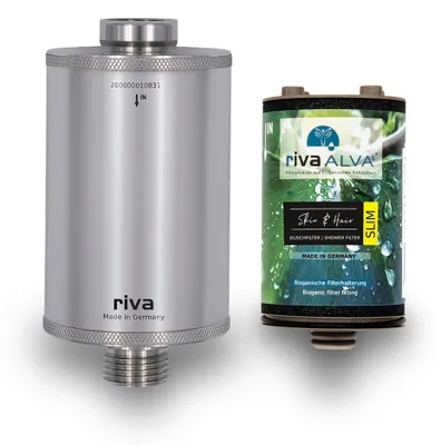 Produktbild von rivaALVA Skin & Hair SLIM Duschfilter | Blockaktivkohlefilter