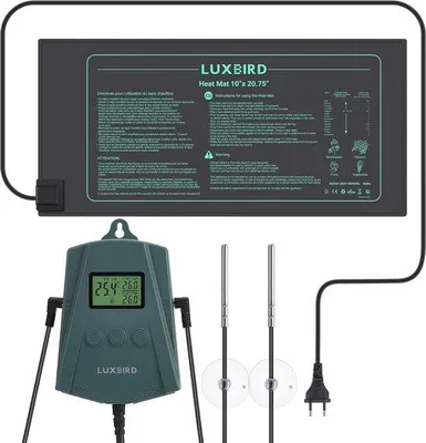 Immagine prodotto di Termoregolatore per piantine con termostato - 25 x 50 cm, impermeabile IP67, controllo automatico della temperatura
