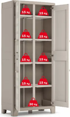 Zdjęcie produktu dla KIS Gulliver, Kombinacja do przechowywania, Wolnostojące, Szafka przyścienna, 5 pół., 2 drzw., Szarobrązowy
