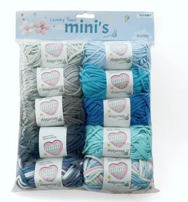 Image de Fil à tricoter pour crochet, 10 pelotes de 25g, mélange coton-nylon, couleur bleu, fil tubulaire idéal pour les amigurumis