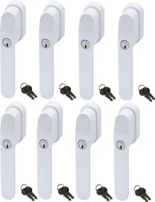 Produktbild von ABUS FG400 Abschließbarer Fenstergriff Weiß, gleichschließend im Set 8 Stück