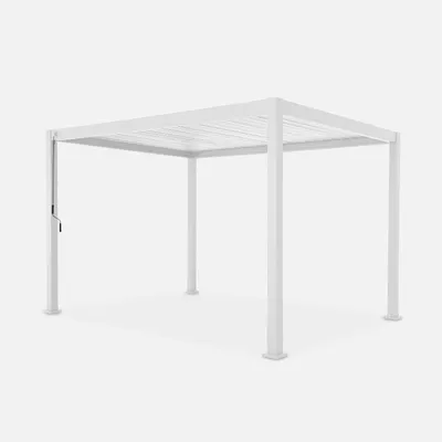 Immagine prodotto di Pergola bioclimatica 3x4m in alluminio, lamelle orientabili, Bianco