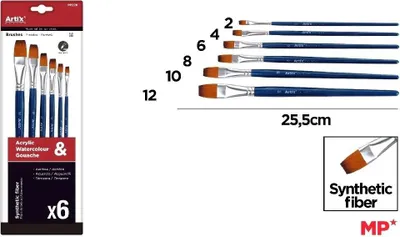 Obrázok produktu pre Artix – Syntetické štetce, 6 ks – Sada na maľovanie a kreslenie