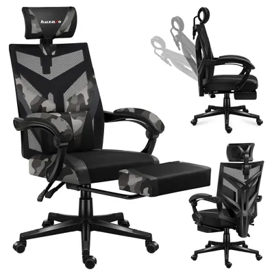 Produktbild von Huzaro Combat 5.0 | Gaming Stuhl Ergonomischer Bürostuhl PC-Stuhl | Fußstütze Verstellbare Kopfstütze bis 140 kg 90-140° Neigungswinkel | Camouflage