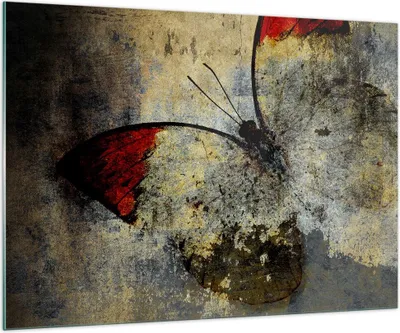 Produktbild von Bilder auf glas - Schmetterling Abstraktion - 100x70cm - Glasbilder - Wandbilder - Kunstdruck - zum Aufhängen bereit - Wanddekoration aus Glas - Glas Bilder - Wandbild auf Glas - GAA100x70-3678