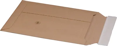Produktbild von 100 x Versandtasche Versandverpackung aus Wellpappe 210x292x50mm DIN A4 mit Selbstklebeverschluss & Aufreißfaden