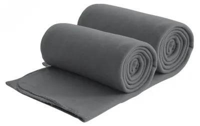 Produktbild von 2er Set Fleecedecken aus 100% recyceltem Material + OEKO-TEX  130x160 ca. 400 g - dunkelgrau mit Anti-Pilling und Kettelrand